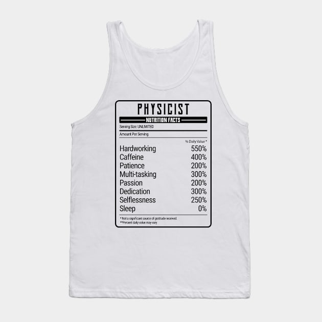 physicist nutrition value Tank Top by IndigoPine